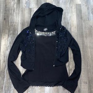 Girls Sequins Tank Top with Jacket